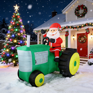 Santa Claus Inflable Navideño en Tractor Agrícola para Decoración de Jardín - Product Image 4