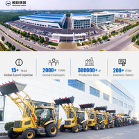 Machinerie de construction directe d'usine chinoise, mini-chargeuse-pelleteuse diesel à 360 degrés, à quatre roues motrices, bon marché pour la construction