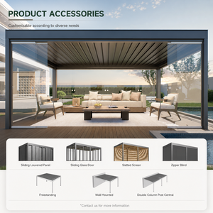 <span class=keywords><strong>Pérgola</strong></span> de Aluminio Personalizada para Exteriores con Integración de Paneles Solares, Gazebo de Jardín con Techo Fotovoltaico y Almacenamiento de Baterías - Product Image 6