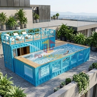 Schnelle & Einfache Installation Vorgefertigter Stahl-Rechteckiger Modularer Langlebiger Umweltfreundlicher Boden-Spa-Schwimmbecken für Kinder und Erwachsene