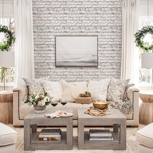 Peel and Stick Azulejos de pared Farmhouse 3D Azulejos de ladrillo autoadhesivos para sala de estar, chimenea, dormitorio Decoración de pared de Navidad - Product Image 5