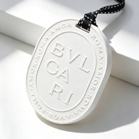 Diffuseur de parfum en pierre de plâtre ovale blanc personnalisé avec logo FinRu, diffuseur d'huile parfumée en porcelaine, diffuseur d'arômes en céramique pour voiture, désodorisant d'air