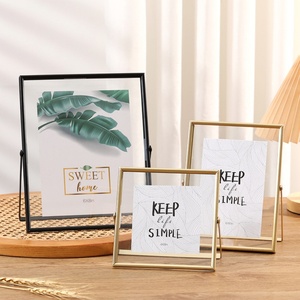 Marco de <span class=keywords><strong>Fotos</strong></span> Metálico de Sobremesa para <span class=keywords><strong>Fotos</strong></span> <span class=keywords><strong>Polaroid</strong></span>, Tamaños de 6, 7 y 8 Pulgadas, Pinturas y Decoraciones de Flores Secas - Product Image 1