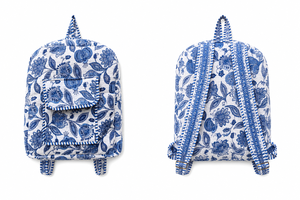Chouhan Textile Quilted Cotton Student <b>Backpack</b> Serpentine Pattern Zipper <b>School</b> Bag Lightweight Softback Fashion Detachable - Product Image 4