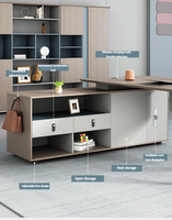 Ensemble de meubles de direction de haute qualité chaise et bureau secrétaire bureau d'ordinateur moderne en forme de L Boss