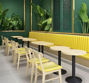 เฟอร์นิเจอร์ร้านอาหาร PU และหนังสั่งทำจากโรงงาน โซฟาขอบโค้งขายดีสำหรับร้านกาแฟและร้านอาหารทั้งในร่มและกลางแจ้ง - Product Image 4