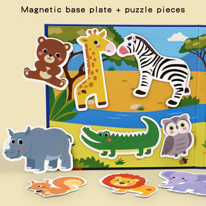 Montessori Puzzle Livres Animal Dinosaure Véhicule DIY Autocollant Puzzles Jeux Apprentissage Jouets Éducatifs pour Enfants Garçons Filles - Product Image 4