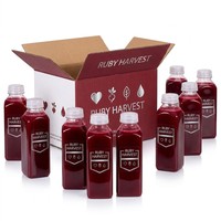 Bouteilles carrées jetables en PET de qualité alimentaire pour jus, avec bouchon à vis, pour boissons, smoothies, lait, eau, 12 oz