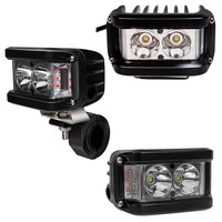 Phare LED rectangulaire de 4 pouces 38W, tricolore blanc bleu rouge, clignotant stroboscopique LED, projecteurs de moto, éclairage tout-terrain 4X4