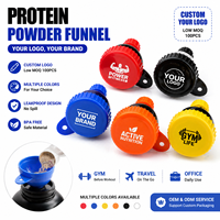 Vente chaude Logo Personnalisé 50ml En Plastique Portable Supplément Entonnoir Conteneur Protéine Poudre Entonnoir pour Bouteilles D'eau & Shakers