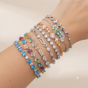 สร้อยข้อมือเงินใบ925โคลเวอร์ pulseras hechas A mano DE PLATA acero oxidatable de trebol Amethyst สร้อยข้อมือเงิน - Product Image 1
