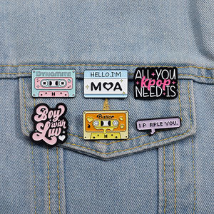 Pines Esmaltados Personalizados de Cinta de Música Sming, Todo Lo Que Kpop Necesita Son Broches de Solapa, Insignias, Joyería Divertida, Regalo para Niños y Amigos - Product Image 1