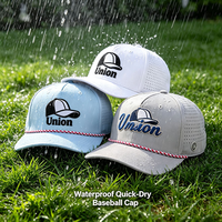Gorras Deportivas Personalizadas al por Mayor con Parche de PVC, Logotipo Perforado con Láser, Impermeables, con Cierre a Presión, de 5 Paneles, para Golf