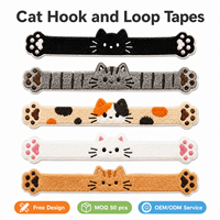 Pince à cheveux personnalisée style japonais avec broderie de chat et bande auto-agrippante, support de franges animaux personnalisé, vente en gros