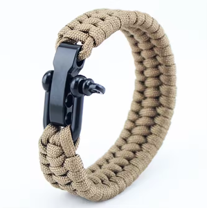 Pulsera de supervivencia de paracord con grillete de hebilla de acero inoxidable de metal ajustable 550 - Product Image 4