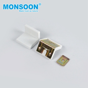 أثاث خزانة الملابس الزاوية المثلثة القياسية الأجهزة غير مرئية دعم الرف مجلس الوزراء مع البلاستيك موصل قوس نوع المنتج - Product Image 6