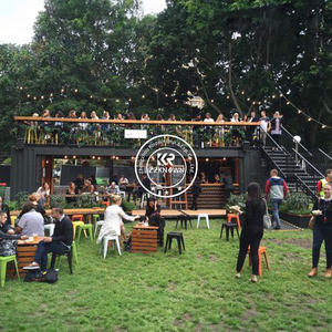 ร้านอาหารคอนเทนเนอร์สำเร็จรูปเหล็กประกอบสำเร็จแบบโมดูลาร์หรูหราทันสมัย ขนาด 40 ฟุต ขยายได้ สำหรับใช้งานกลางแจ้ง - Product Image 4