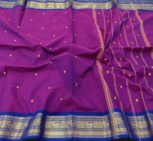 Sari Tradicional Reversible de Algodón KANCHI para Mujer - Ideal para Bodas, Fiestas y Diwali, Largo hasta el Suelo - Product Image 2
