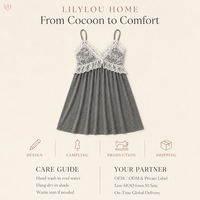 Robe Courte Sexy en Modal et Rayonne avec Dentelle, Style Minimaliste, Nuisette Camisole pour le Sommeil, Confort et Repos, Utilisation Quotidienne à la Maison