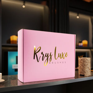 Op maat gemaakte roze, gebrande, milieuvriendelijke, recyclebare golfkartonnen verzenddozen met reliëf voor postverzending, aangepast logo - Product Image 6