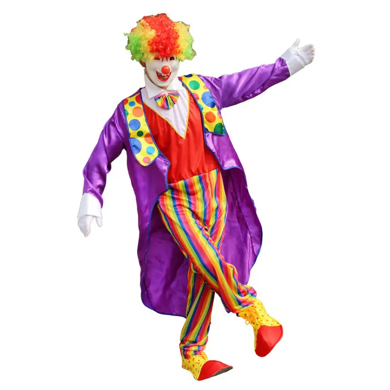 Lustige Clowns Kleidung Halloween Party Karneval Zirkus Cosplay Lustiges Kostüm Joker Stage Cosplay für Erwachsene