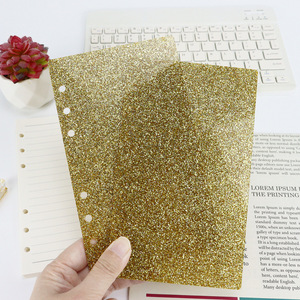 A6 Glitter Acrylic Hard Plastic 6-Ring Binder Cover Clear Plastic <strong>Blank</strong> <strong>Notebook</strong> Dividers Budgeting Promotional <strong>Notebook</strong> - Product Image 5