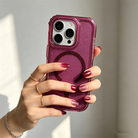 Coques de téléphone transparentes et élégantes pour iPhone 18 17 16 15 14 13 12 11 Pro Max, design robuste 3-en-1, protection renforcée avec paillettes brillantes
