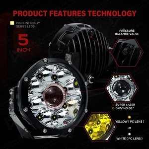 Luz LED Redonda de 5 Pulgadas, Tipo Láser, para Niebla y Conducción, para F-150 Raptor, Toyota Tundra, Chevrolet Silverado, Polaris, Todoterreno <span class=keywords><strong>4X4</strong></span> - Product Image 2