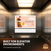 Layar Iklan Lift Horizontal 18,5" 21,5" Peralatan Iklan Digital Signage Terpasang di Dinding Perangkat LCD untuk Iklan