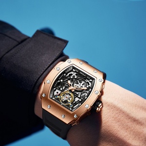 ONOLA Tonneau Automatic Movement Mechanical <b>Watches</b> for Men New Tourbillon Waterproof Silicone Strap Mens <b>Watch</b> Reloj Hombre - Product Image 6