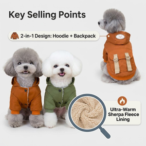 Abrigo para Perro C057 con Diseño Deportivo de Invierno, Bolsillo Trasero Térmico, Clip para Correa con Anillo en D, Cierre a Presión, Transpirable y Cómodo, Compatible con OEM/ODM - Product Image 2