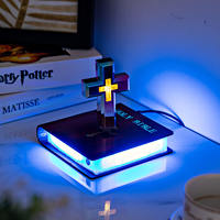 Regalos Novedosos de Tecnología Innovadora Decoración Única para el Hogar Cruz Flotante de Levitación Magnética RGB Giratoria Automática y Colorida