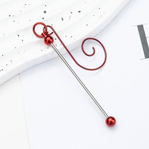 Crochets perlés créatifs pour décorations d'arbre de Noël, crochets métalliques DIY, supports pour ornements festifs, fournitures artisanales pour les fêtes - Product Image 2