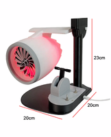 Ventilateur turbo de bureau atomisation lumière rouge dispositif de flamme arrière modèle de moteur imprimé en 3D ventilateur à jet type-c turboréacteur de charge