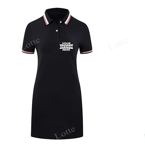 Women Athletic Golf Dress Custom 65% Cotton 35% Polyester 5% Spandex Women Short Sleeve Polo Shirt Dress