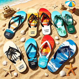 Chanclas Unisex con Diseño Personalizado, Sandalias <span class=keywords><strong>de</strong></span> Playa y Vacaciones, MOQ 50 para Pedidos al por Mayor - Product Image 1