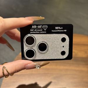 Protector de Lente de Cámara de Cristal Transparente con Purpurina de Lujo para <span class=keywords><strong>iPhone</strong></span> 17 Air 16 15 Pro Max 16 Plus - Product Image 3