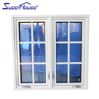 Ventana francesa/abatible de aleación de aluminio barata Superhouse con barra de Colonia y certificado a prueba de huracanes NFRC