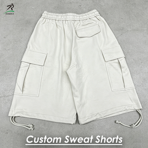 Shorts cargo pour hommes RAMAX, taille mi-haute, cordon de serrage, tissu Oxford en coton, style streetwear, bermuda, vêtements personnalisés OEM ODM - Product Image 2