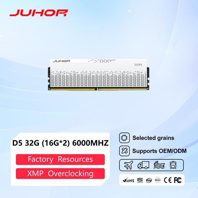 JUHOR 32GB(2x16GB) Ram DDR5 6000MHz ram CL38 1.25V Low Voltage ECC Desktop Memory, 3Y Warranty, CE/FCC/RoHS, Factory Direct OEM