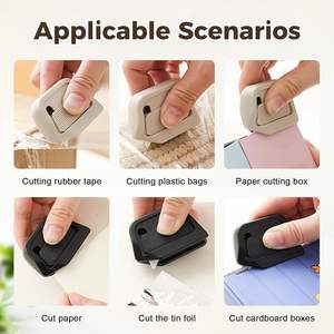 Mini-cutter à lame céramique conforme aux normes de sécurité, <span class=keywords><strong>couteau</strong></span> ouvre-boîte magnétique à rétraction automatique, idéal pour les opérations d'emballage et d'expédition sécurisées - Product Image 5