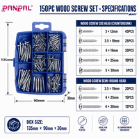 Kit d'Assortiment de 150 Vis à Bois Zinguées CKS à Tête Fraisée et à Tête Semi-Rondes – Personnalisable