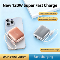 Nouvelle mini batterie externe électronique 20000 mAh, mince et portable, avec câble USB-C, Powerbanks 20000 mAh