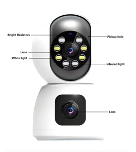 4MP lente dual interior WIFI inalámbrico PTZ Bullet Dome CCTV Cámara inteligente detección humana ICSee aplicación nube memoria tarjeta SD vigilancia - Product Image 3
