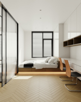 Concept d'intérieur d'appartement moderne, visualisation, plan 2D, dessin CAO, rendu 3D, service de décoration