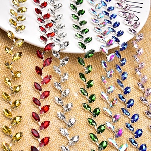 Chaîne de strass œil de cheval en cristal de blé à coudre pour la décoration de bracelets, colliers, vêtements, ceintures, chaussures, chapeaux et projets DIY - Product Image 1