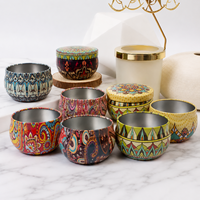 Boîtes métalliques rondes personnalisées pour cadeaux, impression couleur, qualité alimentaire, pour thé, café, bonbons, 50-80 ml