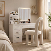 Chaise de maquillage moderne rembourrée en tissu avec dossier, tabouret de coiffeuse pour chambre à coucher, salon, salon de beauté, mobilier