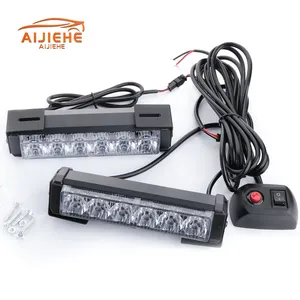 Lampu Peringatan LED Mobil dan Sepeda Motor, Lampu Peringatan Lampu Kilat 12V Tahan Air LED 6 untuk Dua LED