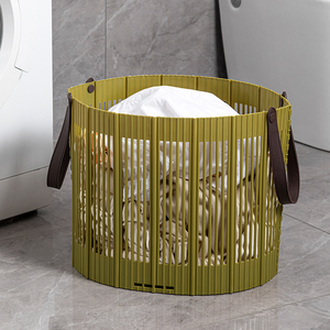 ตะกร้าพลาสติกทรงรีพับเก็บได้พร้อมที่จับสำหรับเก็บเสื้อผ้าและของเล่น - Product Image 5